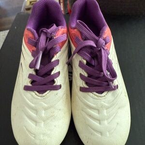 White and Purple baseball cleats